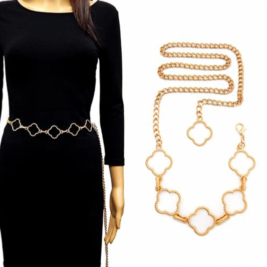 Macie Gold Chain Belt-BL YT2064